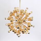 Large brass Sputnik space chandelier from the Space Age by Cosack, Germany, 1970s.
