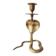 Zoomorphic snake cobra brass candle holder