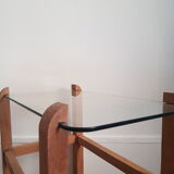 Wood and glass coffee table