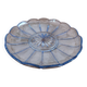 Plateau en verre bleu rond