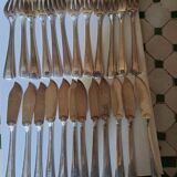 Silver metal fish service