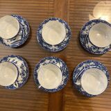Japanese tea set cherry blossom blue fine porcelain