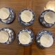 Japanese tea set cherry blossom blue fine porcelain