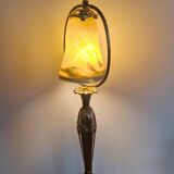 Art nouveau gilded bronze lamp signed Muller Frères