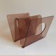 Smoked plexiglas magazine holder 70s