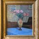 Tableau HSP Composition Intérieur aux roses, vase pâte de verre et piano