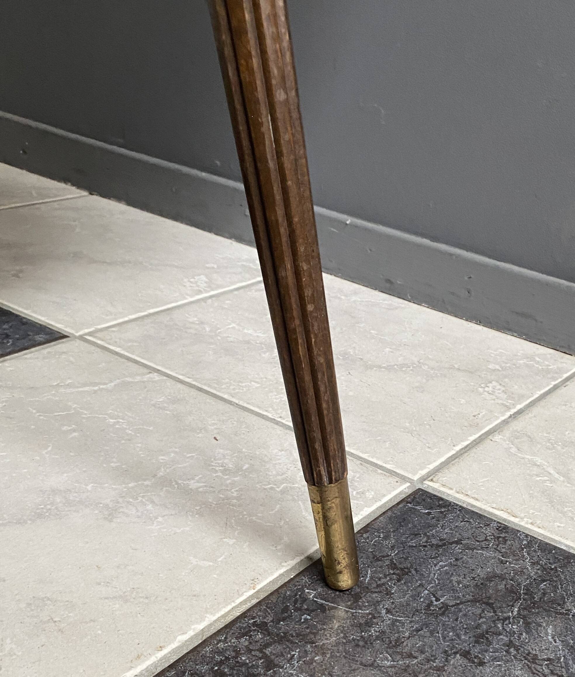 Black formica round coffee table 1960s