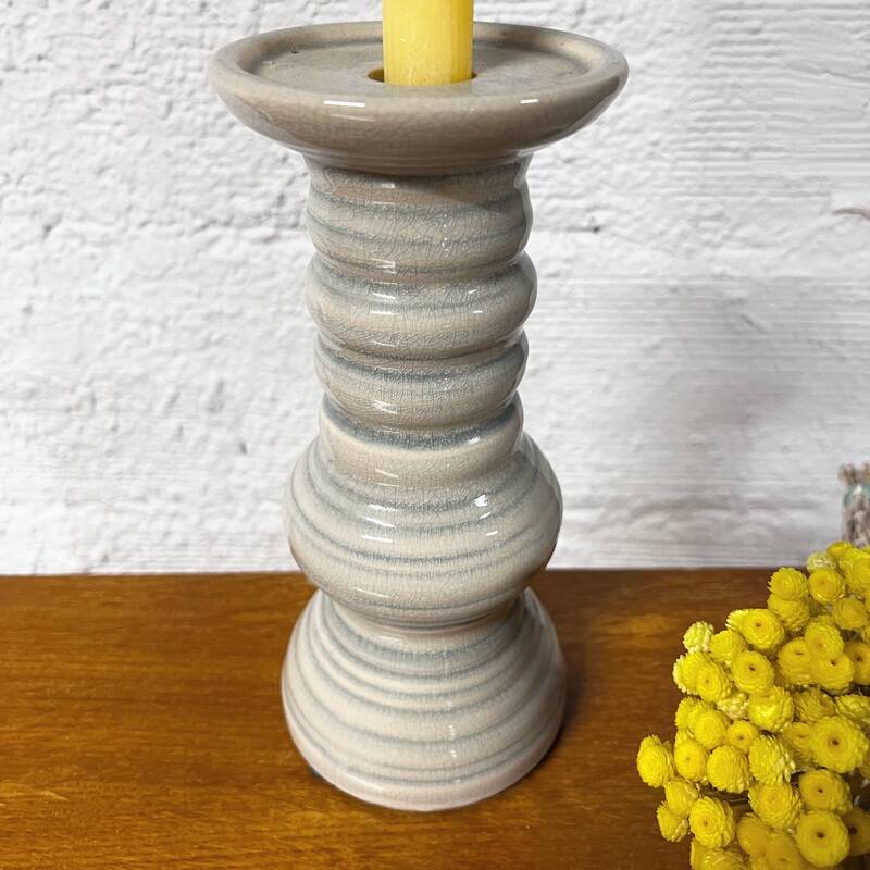 Large earthenware candle holder