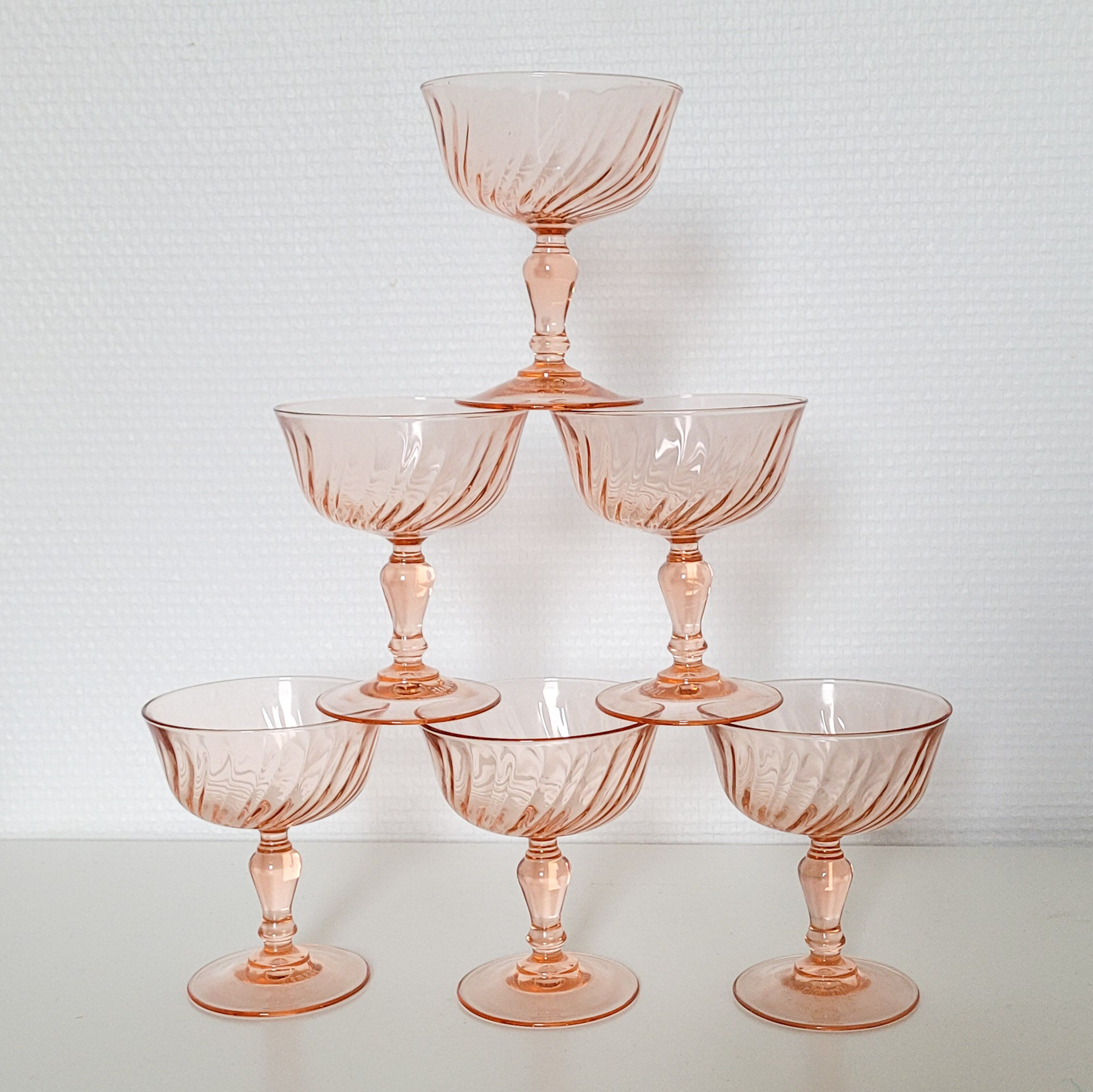 Set of 6 Rosaline champagne glasses