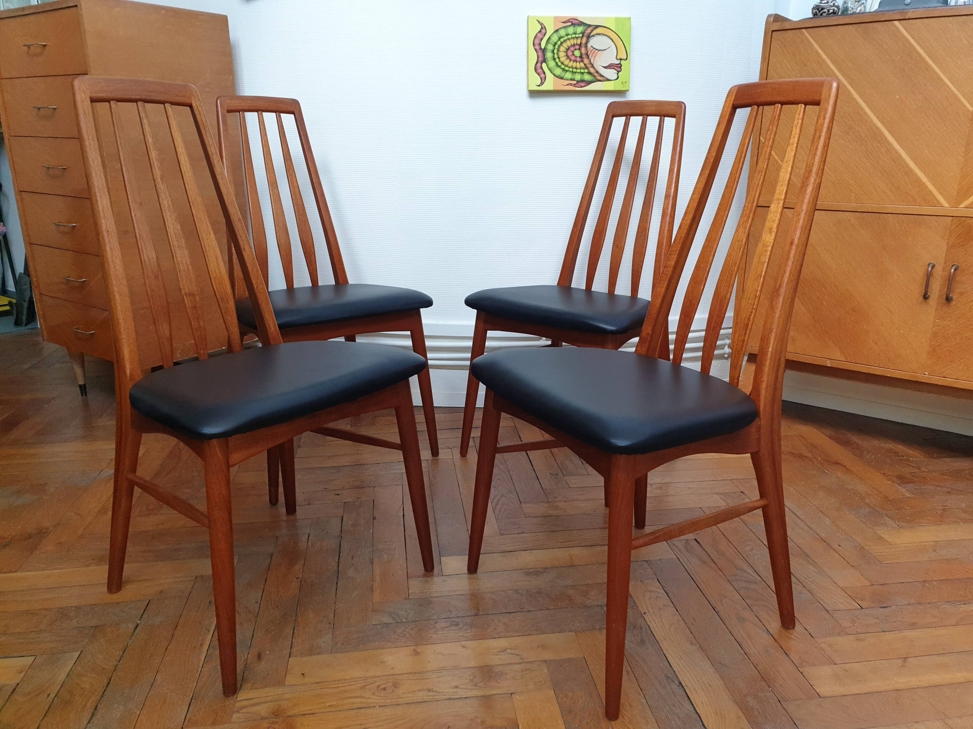 Set of 4 Danish Niels Koefoed Mid-Century chairs
