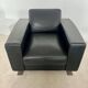 Lot 2 roche bobois designer leather armchairs 80s vintage custom aviator shape