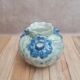 Flower vase in earthenware, blue floral decoration – antique