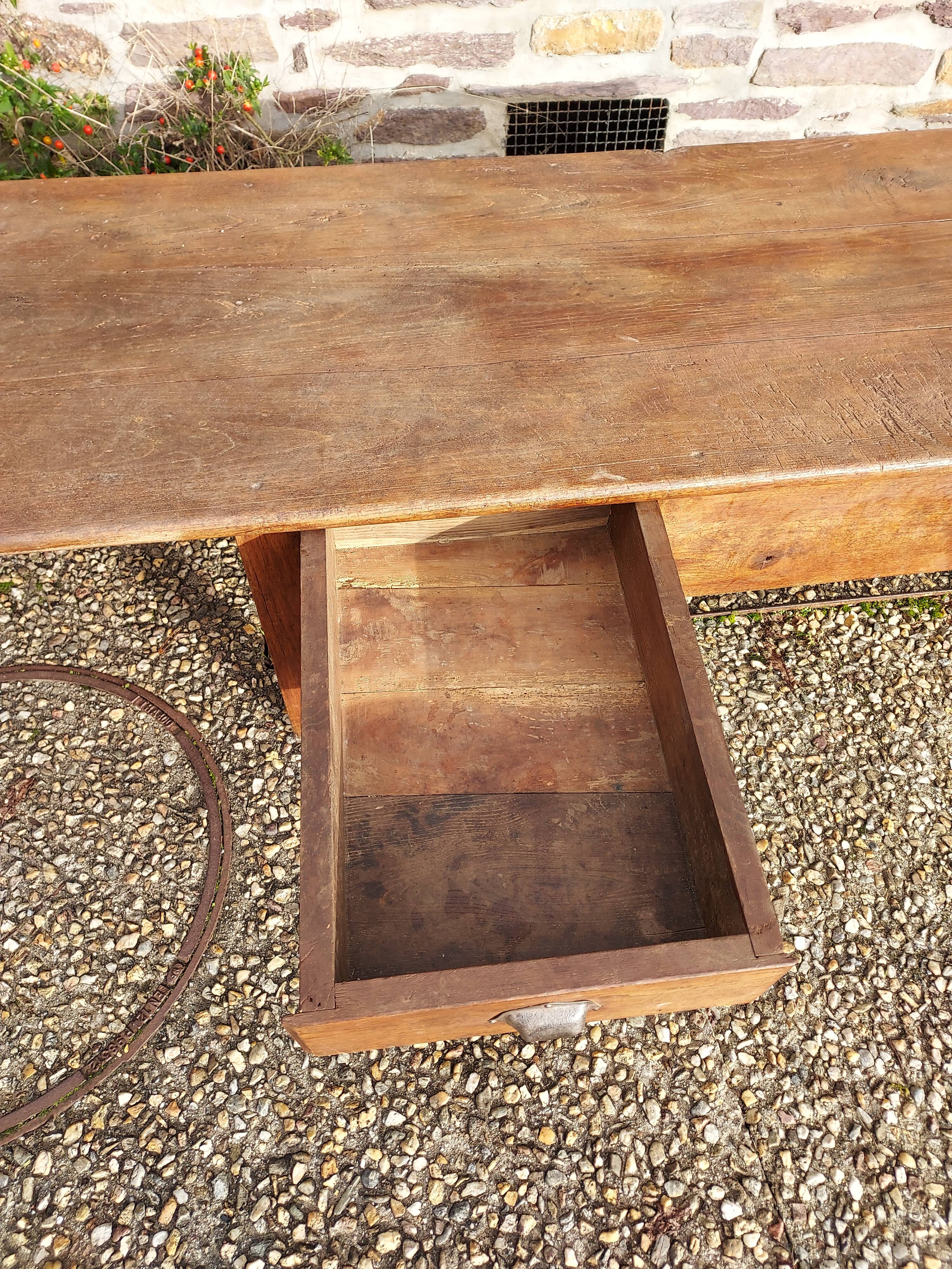 Large farmhouse coffee table, old table