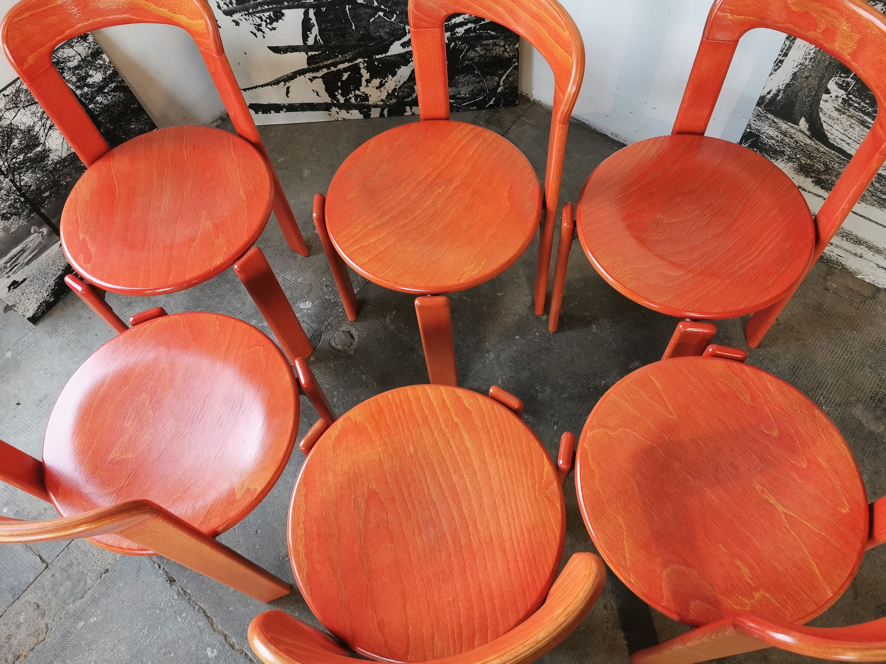 Set of 6 rey chairs by bruno rey for kusch and co