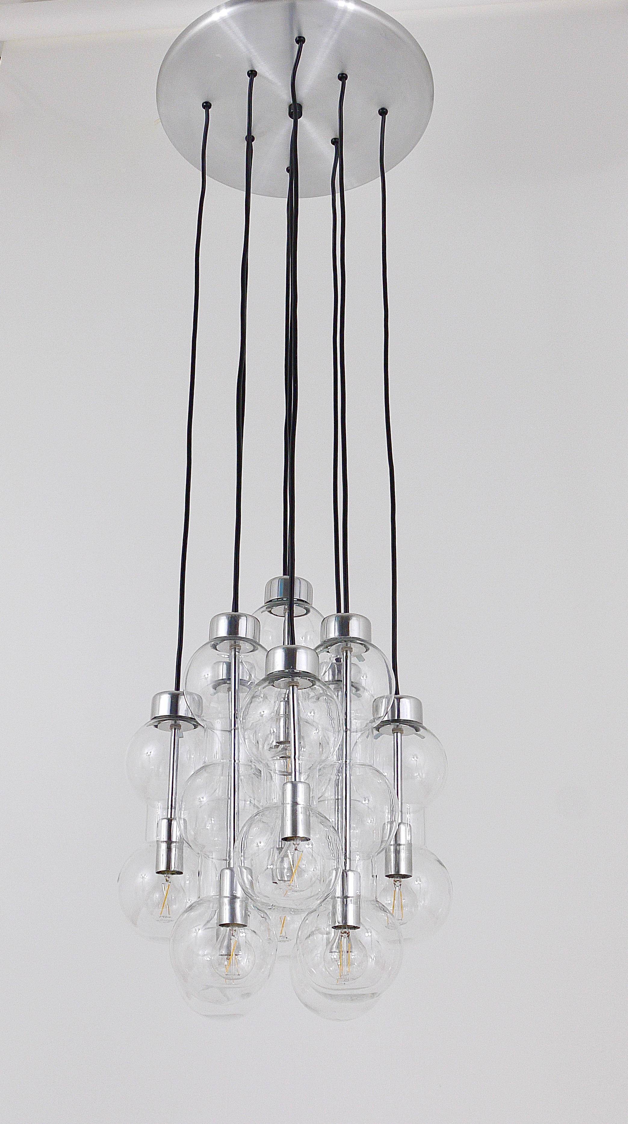 Impressive cascading hourglass chandelier Doria, Space Age, Germany, 1960s.