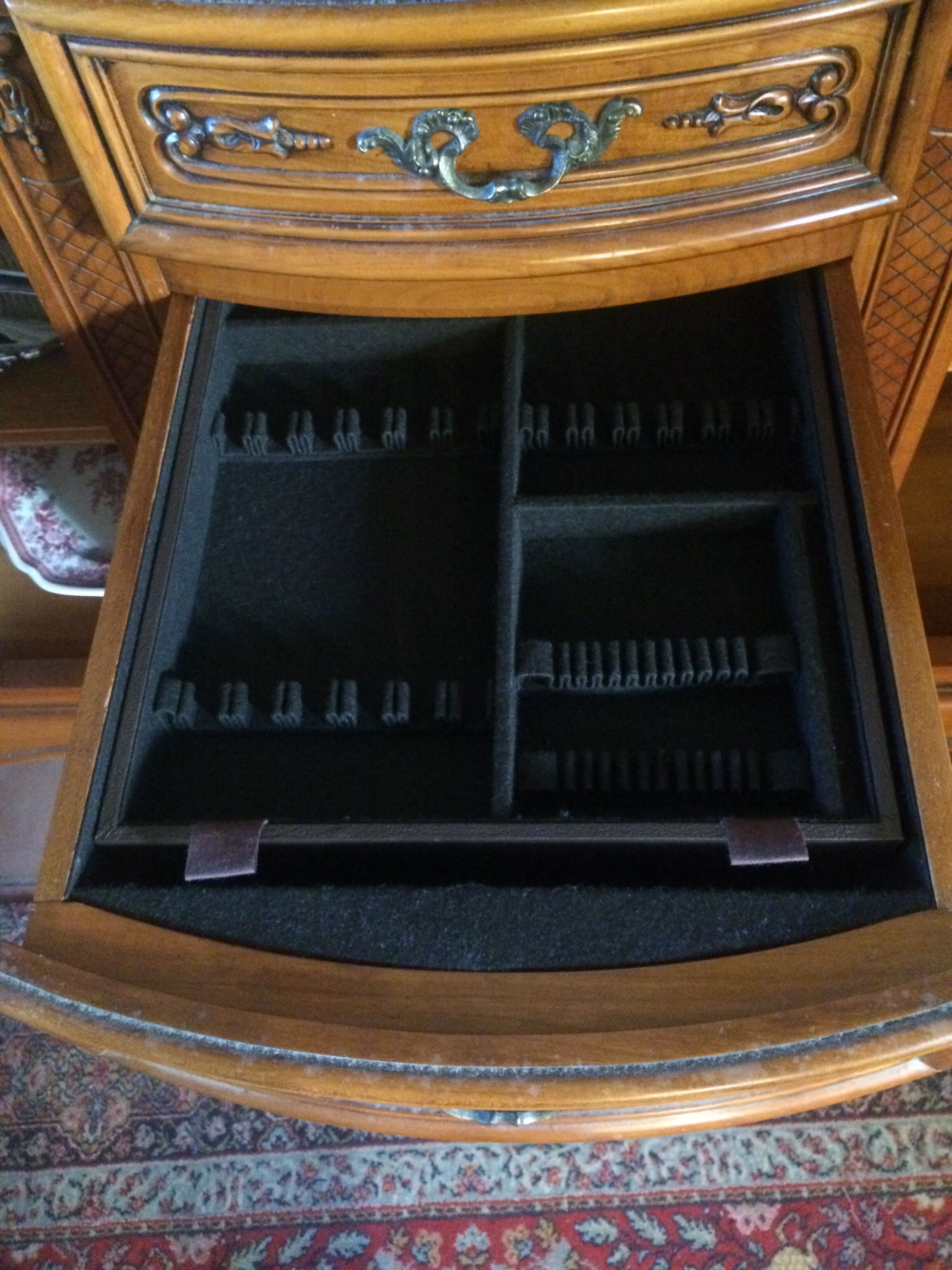 Buffet led cherry style louis XV marble tray