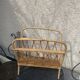 Vintage bamboo and rattan magazine holder 1960