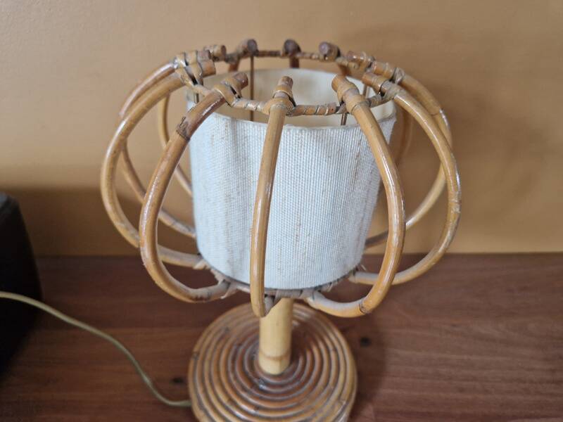 Louis Sognot (1892-1970) Table or bedside lamp - In rattan - 1960