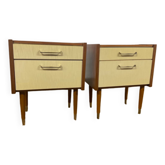 Pair of Scandinavian teak bedside tables from the 60s