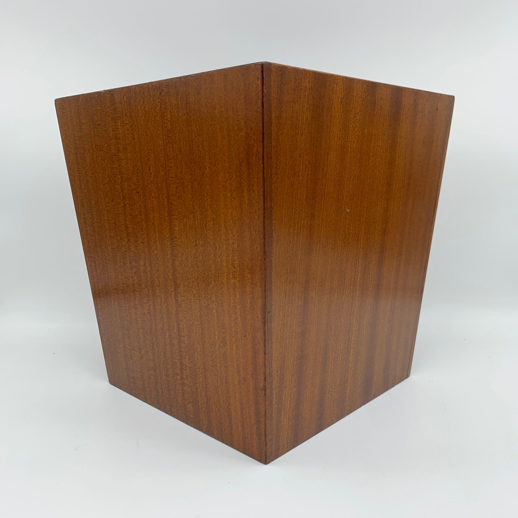 Trash basket with vintage veneered wooden papers ideal Scandinavian decoration