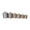 Set of 6 aluminum grocery jars