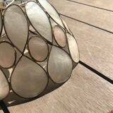 Mother-of-pearl lampshade and brass