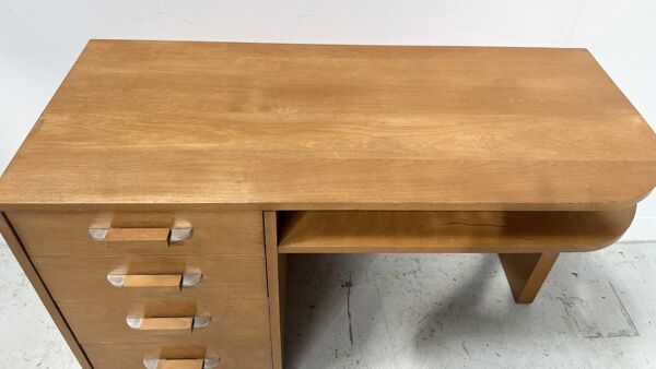 Bureau de style en placage de bois d'érable XX siècle