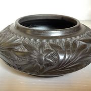 Black pottery catchall worked from Marginea, Romania.