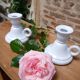 2 handmade ceramic candle holders