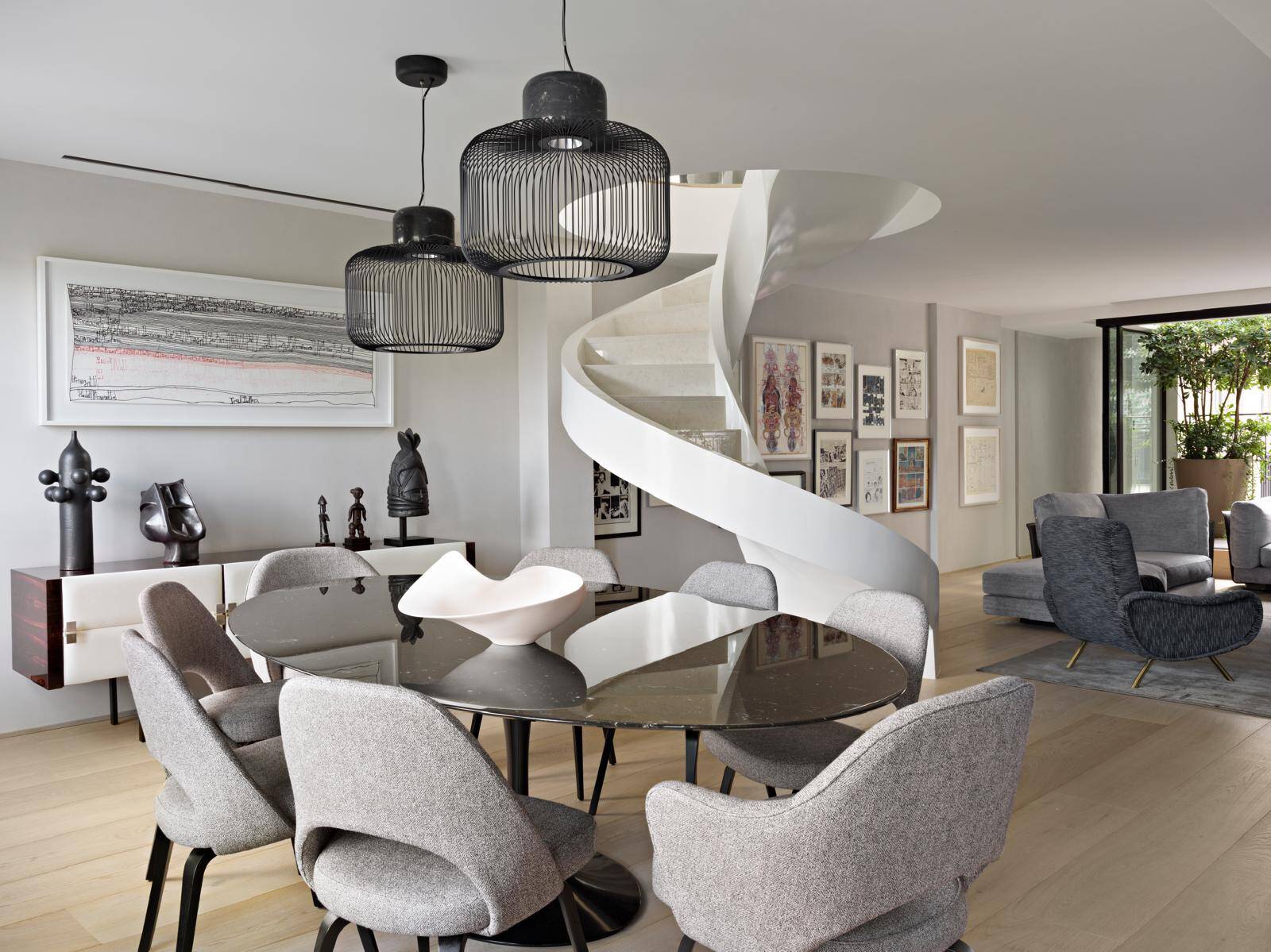 Paire de suspensions design  inedit noir