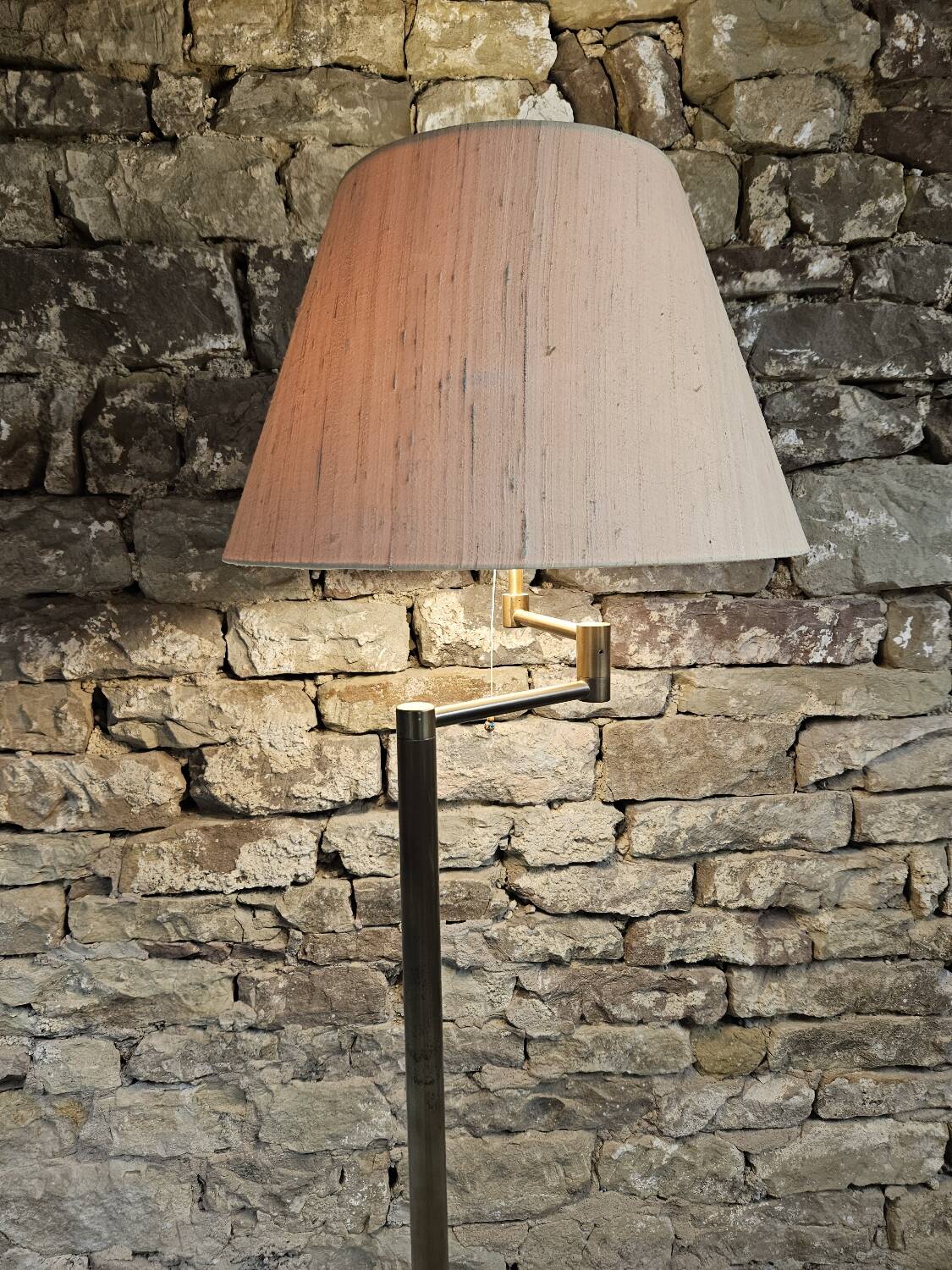 Brass Floor Lamp with Swivel Arm, Germany
