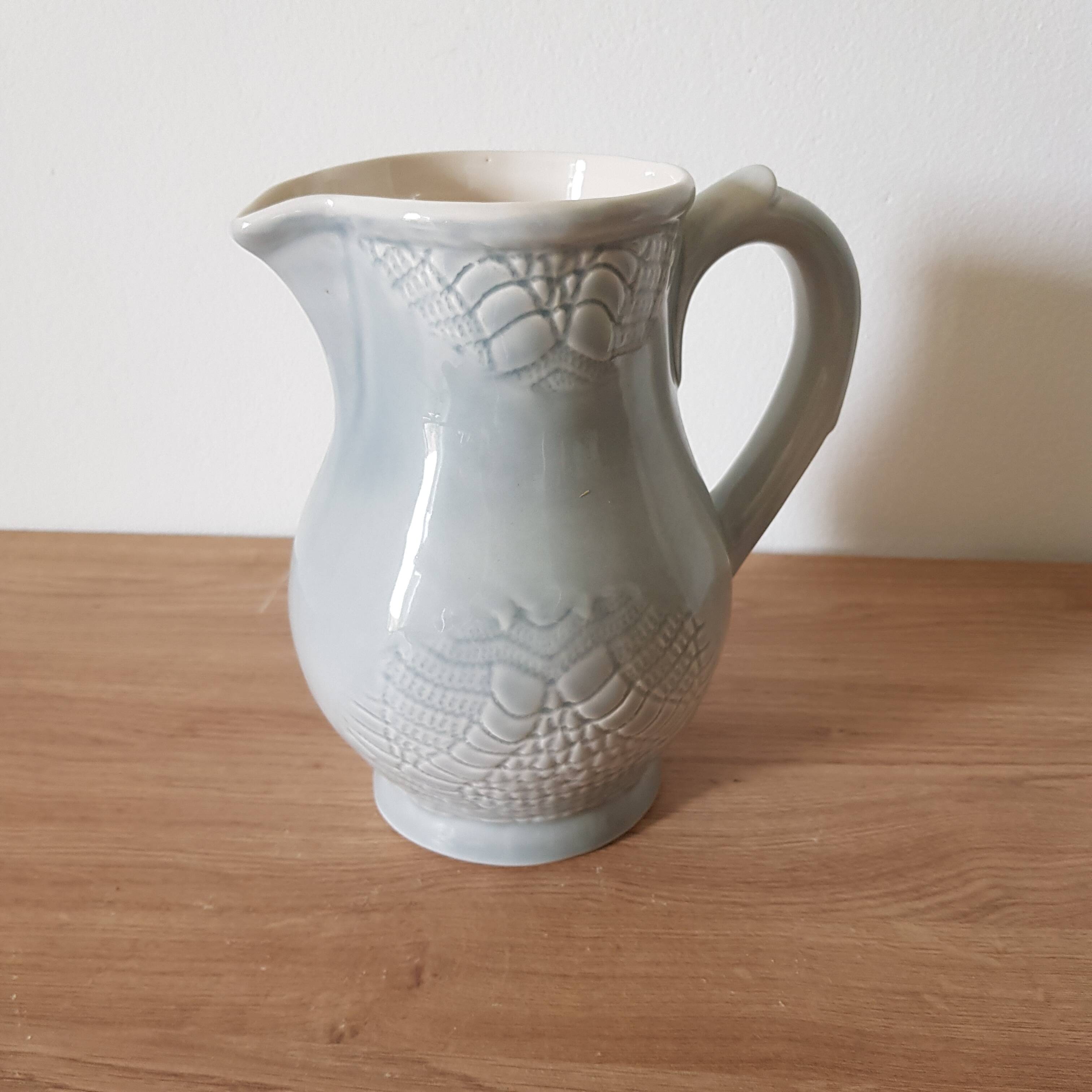 Pastel blue ceramic pitcher