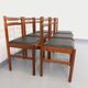 Suite of 6 vintage Scandinavian teak and skai chairs from the 60s