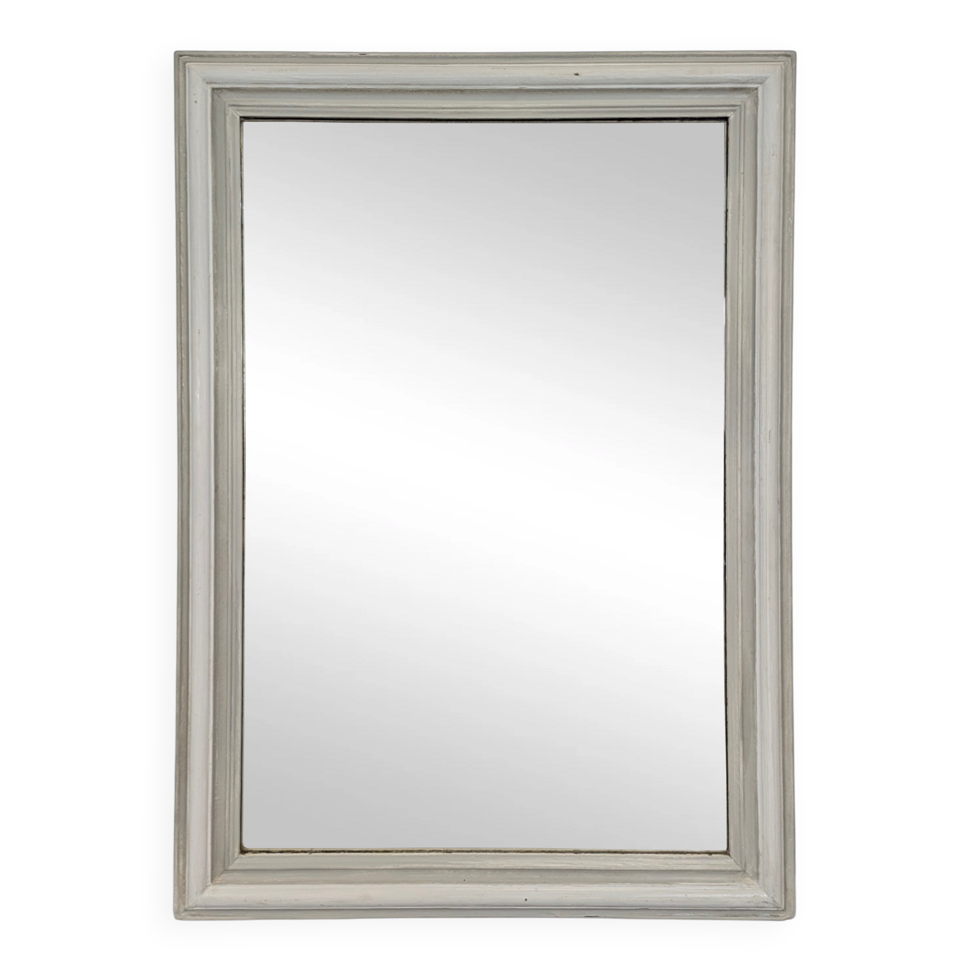 Grand miroir rectangulaire à cadre en bois laqué blanc