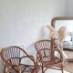 Paire de fauteuils en rotin vintage circa années 70
