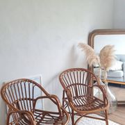 Paire de fauteuils en rotin vintage circa années 70