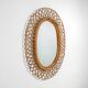 Wall mirror with rattan frame, 1950s