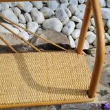 Bamboo and rattan wall shelf