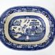 Old Rectangular Hollow Dish In English Earthenware 19th Chinese Decor Blue Willow