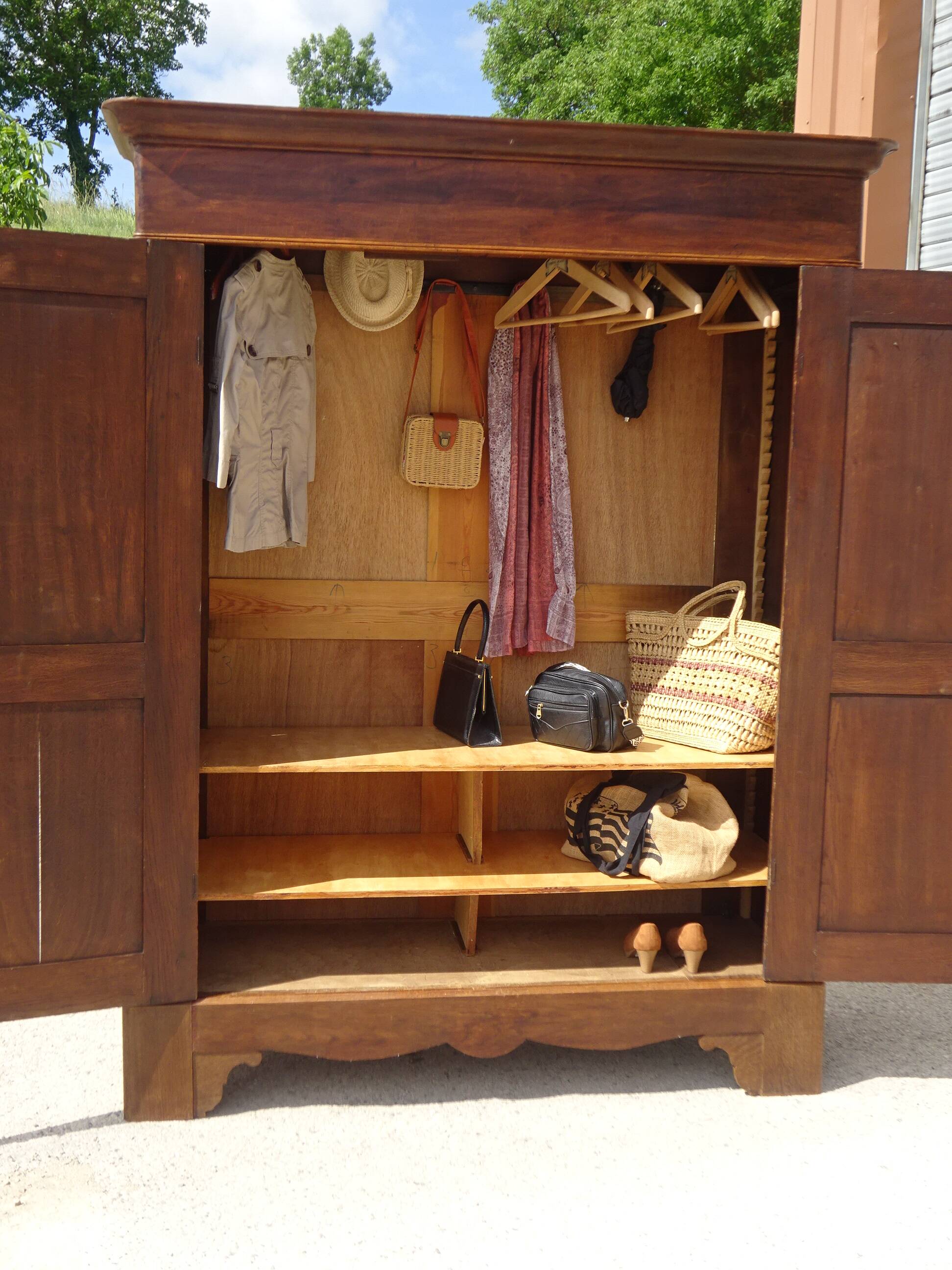 Large Parisian wardrobe in solid oak