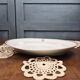 Antique oval dish Mehun France – White porcelain with green trim