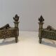 Pair of Empire period bronze andirons