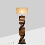 Sculptural wooden lamp base. 1980s