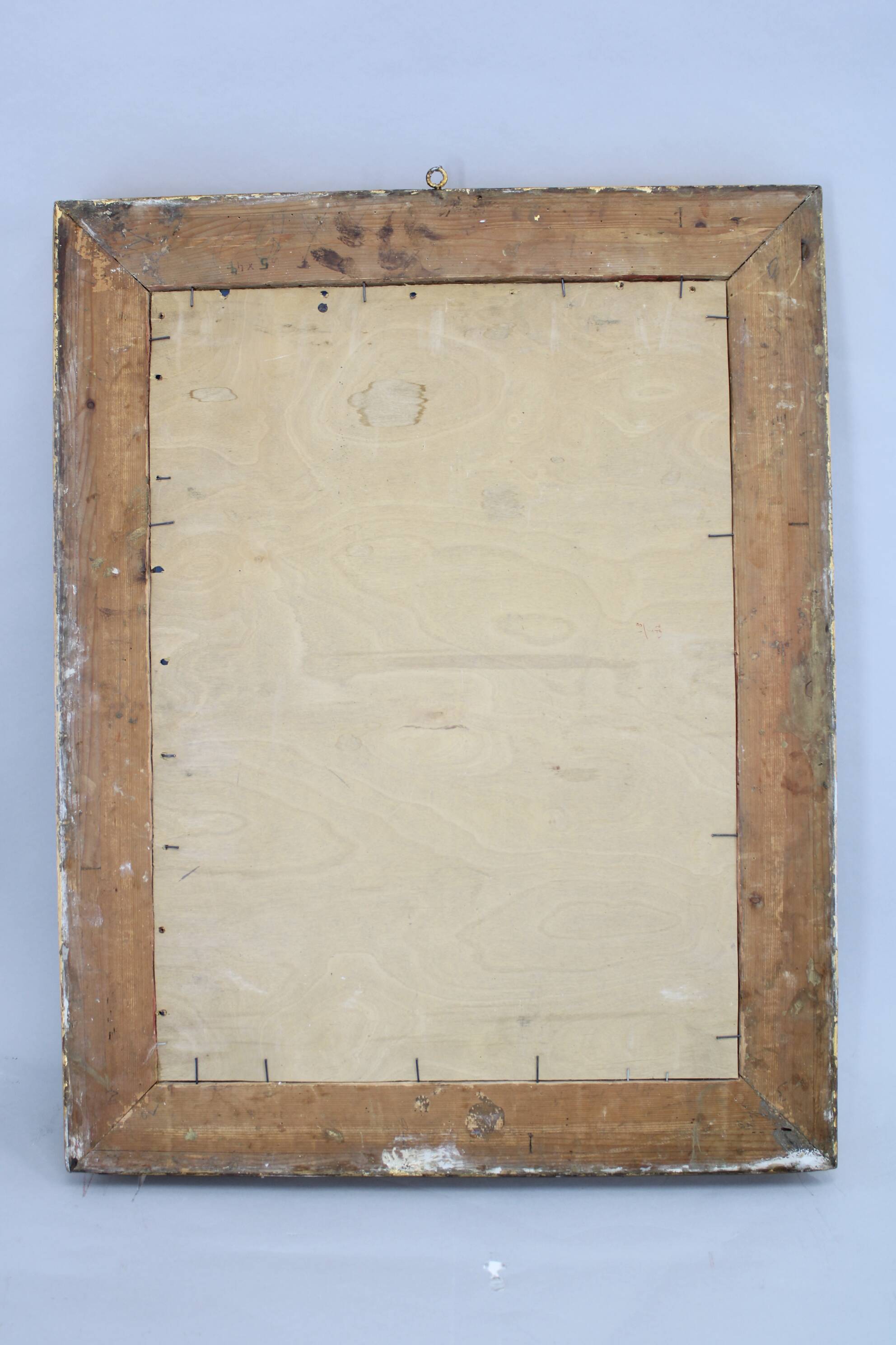 1940s Italian Mirror in Golden Wood Frame