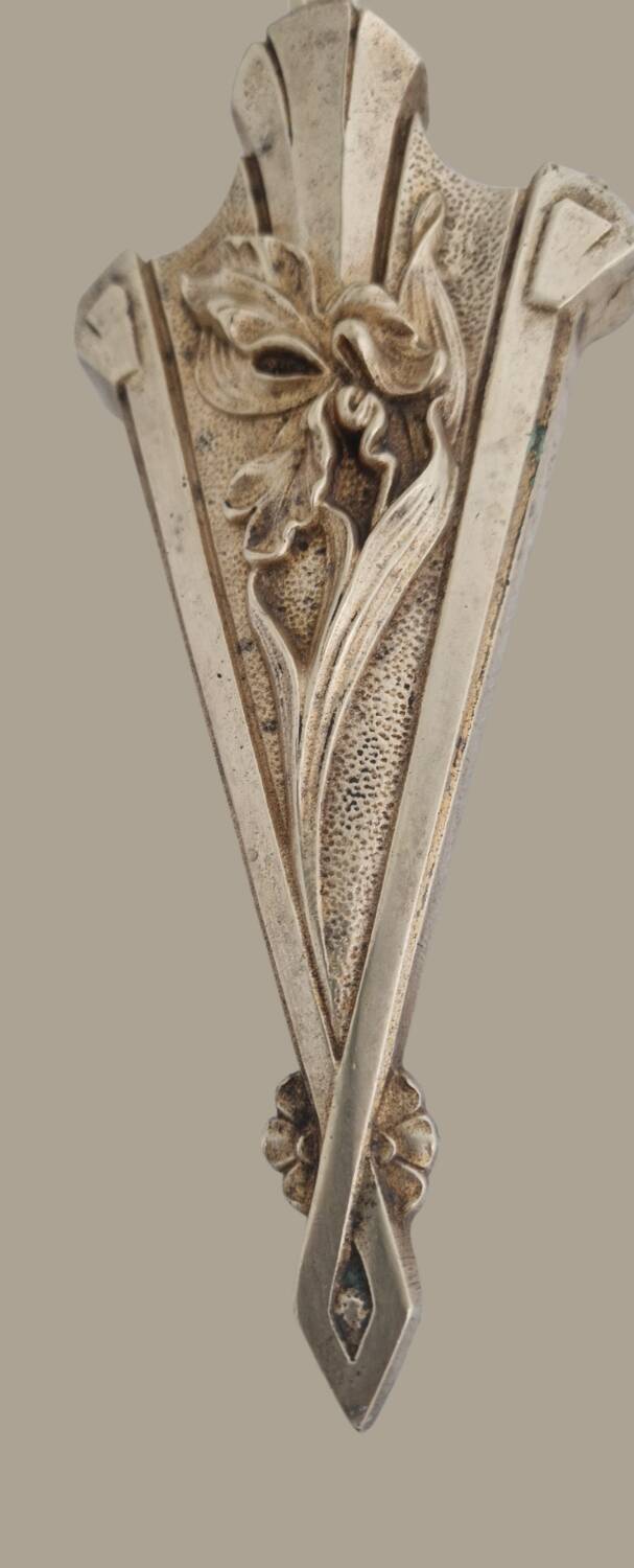 Art Nouveau wall light in gilded bronze - Frosted glass tulip - Period 1900