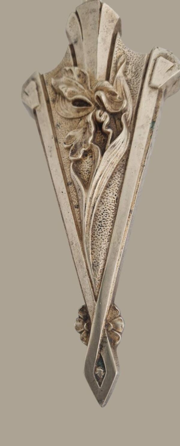 Applique Art Nouveau bronze doré - Tulipe verre dépoli - Époque 1900