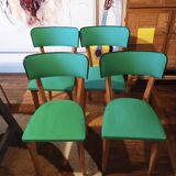 Set of 4 green Scandinavian chairs