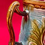 Pichet Art Nouveau en barbotine belge Wasmuel, XIXe siècle