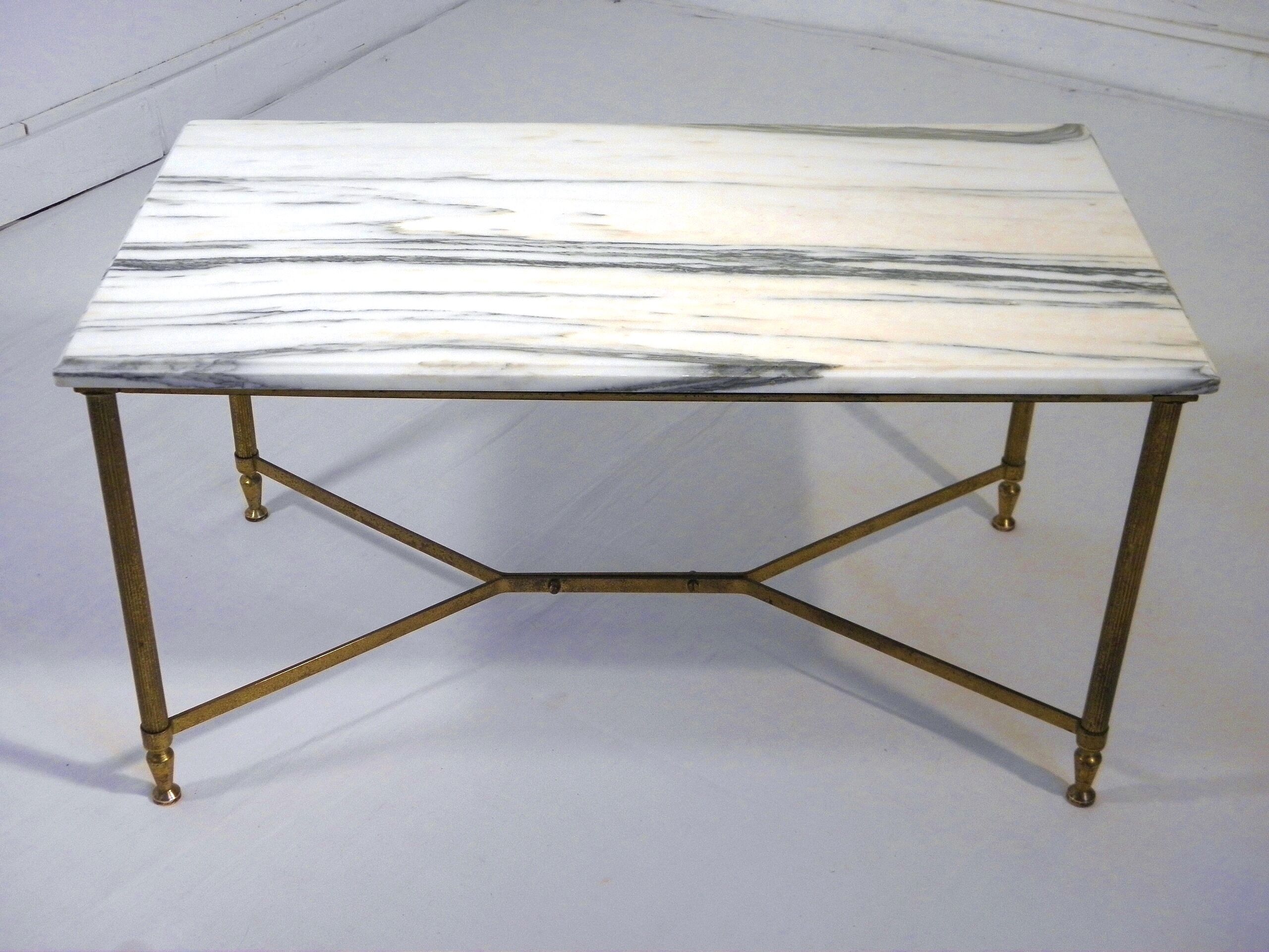 Coffee table marble and gold metal
