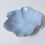 antique blue and gold leaf dish in Limoges porcelain